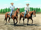 Western, Equine Art - Rodeo Warmup